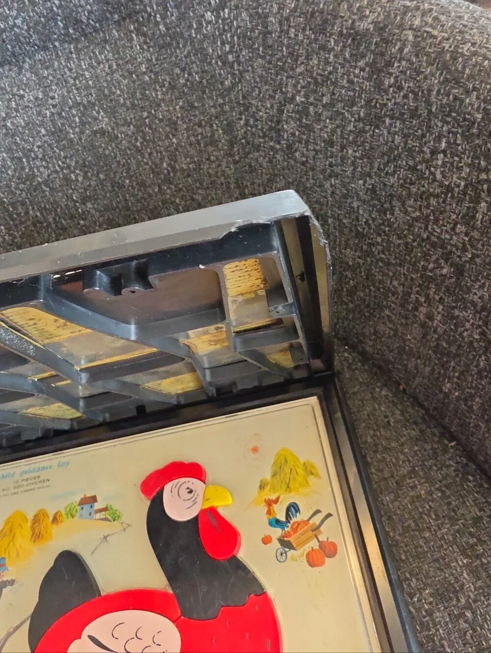 1962 Vintage Child Guidance Framed Magnetic Puzzles 920 Chicken 907 Turtle